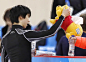Pyeongchang Winter Olympic gold medalist Yuzuru Hanyu of Japan is pictured after practice in Gangneung South Korea on Feb 21 for the figure skating...