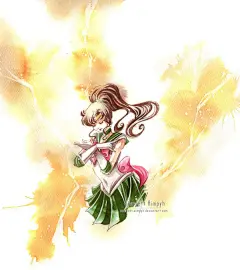 Scarlett Aimpyh 同人水彩插画欣赏《美少女战士水手月亮》 水手月亮 水彩 日本漫画 日本动漫 手绘 同人插画 个性插画 