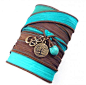 Om Silk Wrap Bracelet wtih Tree of Life and Turquoise $35.50