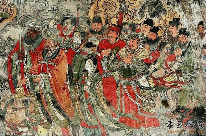 山西洪洞水神庙壁画：龙王行雨图 - 文化遗存 - 中国敦煌书画网图片_古代壁画图片素材-花瓣网