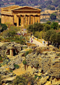  Temple of Concord, Agrigento - Sicily .... the most intact ... (440 BC-430 BC). The Valle dei Templi (English: Valley of the Temples, Sicilian: Vaddi di li Tempri) is an archaeological site in Agrigento (ancient Greek Akragas), Sicily, southern Italy. It