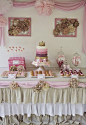 Shabby chic princess party. Love the colors and hydrangeas in frames; would be cool for a women's tea.