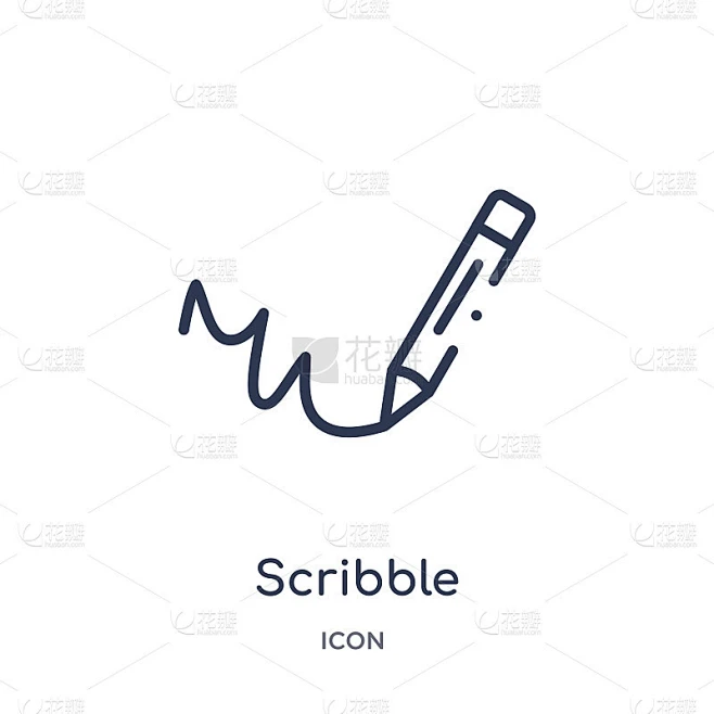 Linear scribble icon from Art outline collection. 素材-花瓣网