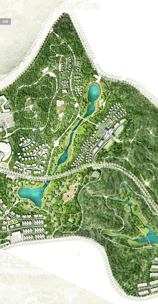 ps森系公园彩平规划景观彩平图PS素材新山体环湖公园彩平psd素材_4829897042-花瓣网