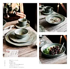 美式复古陶瓷餐具家用盘子菜盘饭碗味碟西餐盘咖啡杯-淘宝网