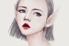 插画，手绘，绘画， 精灵， 唯美，