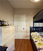 90平方三室二厅中户型美式风格家庭儿童房儿童床储物柜装修效果图