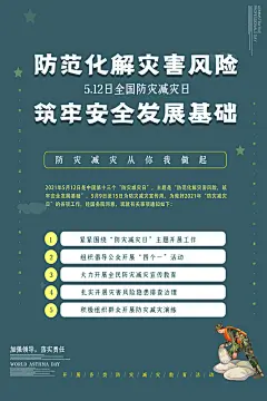 全国防灾减灾防震防汛抗洪救灾安全公益海报