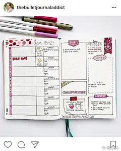 #雞油的BUJO系列#
                BulletJournal---weekly

明天置顶活动就要开始啦~赶紧临时抱佛脚让大家参考一下~每天投稿一张weekly也是很不错的哦

今天仍旧来一发bujo，大家也新年快乐~鸡年大吉~( ̊ଳ ̊)年夜饭要吃饱饱哦，有爱豆的春晚不要错过哦~明天新的一年大家也要动力满满多多努 ​​​​...展开全文c