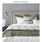 ELIN LONYAIN现代简约轻奢样板房沙发靠垫抱枕绿色绗缝靠包