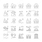 景观图标,细线的风格,平面设计,各种各样的图标Landscape Icons, Thin Line Style, Flat Design - Miscellaneous Icons建筑、城市、沙漠、设计师、外观,农场,平的,图片,图标,岛,土地,景观,线,草甸,高山,户外,棕榈,公园,植物,集,符,摩天大楼,象征,薄,小镇,拖拉机,旅行,树,城市,矢量 building, city, desert, designer, exterior, farm, flat, graphic, icon, island