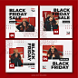 Premium PSD | The black friday campaign instagram post bundle template