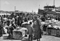 1948年，上海。大批棉花运抵上海准备出口。