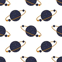 星球无缝花纹矢量图设计素材
