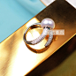 欧美简约婚礼天然珍珠戒指 通体925银锆石指环 名媛气质手镯套装-淘宝网
