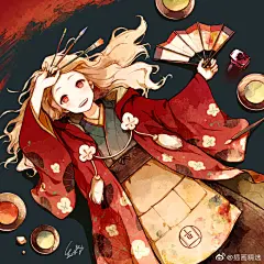 插画师紅木春的一组复古暖色调插画，每一副色彩都非常的复古和温暖~配色太棒啦~ ​​​​