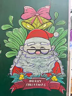 圣诞铃铛黑板报粉笔画简笔画素材临摹