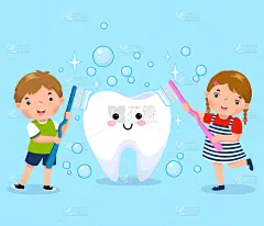 男孩,白色,女孩,牙齿,可爱的,口腔卫生,健康保健,刷