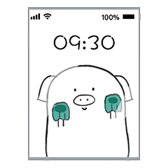 小汤猪表情包-擦手机