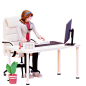 在诊所工作的女医生 3D 插图