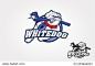 White Bulldog logo, this is a ice hockey sport logo, good for ice hockey team or ice hockey tournament.