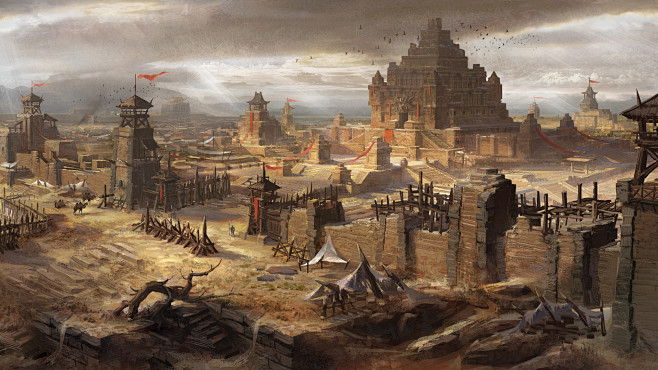 背历史精绝古城