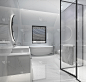 3d渲染现代浴室与豪华瓷砖装饰
