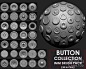 ZBrush纽扣衣服扣子模型笔刷预设 Buttons Collection IMM Brush Pack