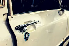 特写,背景聚焦,小轿车门,柔焦,留白,式样,古董,美国,艺术,水平画幅