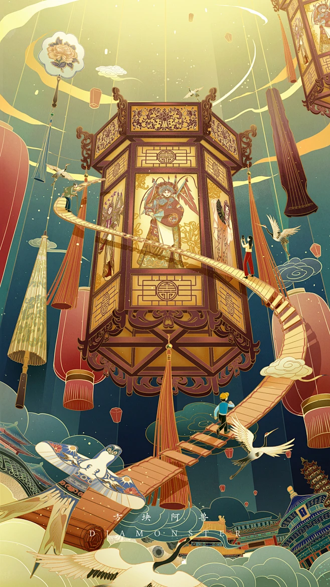 2021商业插画总结：）%7C插画%7C商业插画%7C方块阿兽 -花瓣网