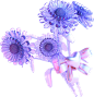 琉璃 建模 花 紫色粉色   渐变 高清 png
