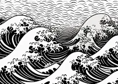 日式海浪波浪花纹矢量图设计素材