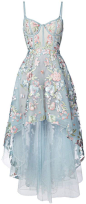 Marchesa floral embroidered high-low dress