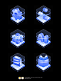 2001蓝色科技感3D立体玻璃微软风UI图标icon@1x黑