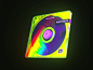 粉末应用程序： 可录制光盘 3d 动画品牌 c4d 彩色游戏插图 minidisc 霓虹辛烷技术