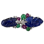 CARTIER Tutti Frutti Platinum Double-Clip Brooch