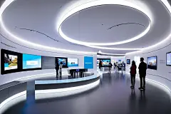 科学成果展览现代科技展厅摄影图