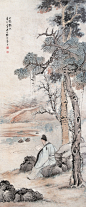 陆恢 辛卯(1891年)作 小苑听秋图