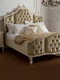 The Boudoir Collection painted Swarovski crystal curved bed