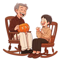 千库网_老人孩子卡通重阳节手绘元素_元素编号13678681