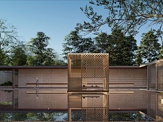保利珠海现代展示区 廊架 景墙 入口 水...