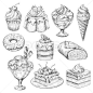 Vector desserts and cakes for bakery sketch icons Stock Illustration #AD ,#cakes#bakery#Vector#desserts
