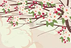 枝,地形,春天,贺卡,樱桃,公园,李子,天空,花,树