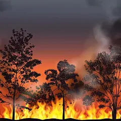 森林火灾森林大火插画矢量图设计素材