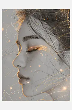 数字艺术创意插画素描画人物线条画铅笔画-众图网