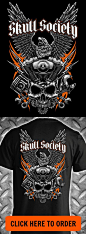 Iron Eagle Motorcycle T-shirt - Available in short sleeve, long sleeve, hoodie & more! ORDER HERE: http://skullsociety.com/products/iron-eagle?variant=16500470981&utm_source=pinterest&utm_medium=skull_041316_181_longpin&utm_campaign=041316