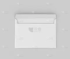 逼真的白色信封C5/C6模型，空白信纸，C5 C6模板3d渲染孤立在浅灰色背景