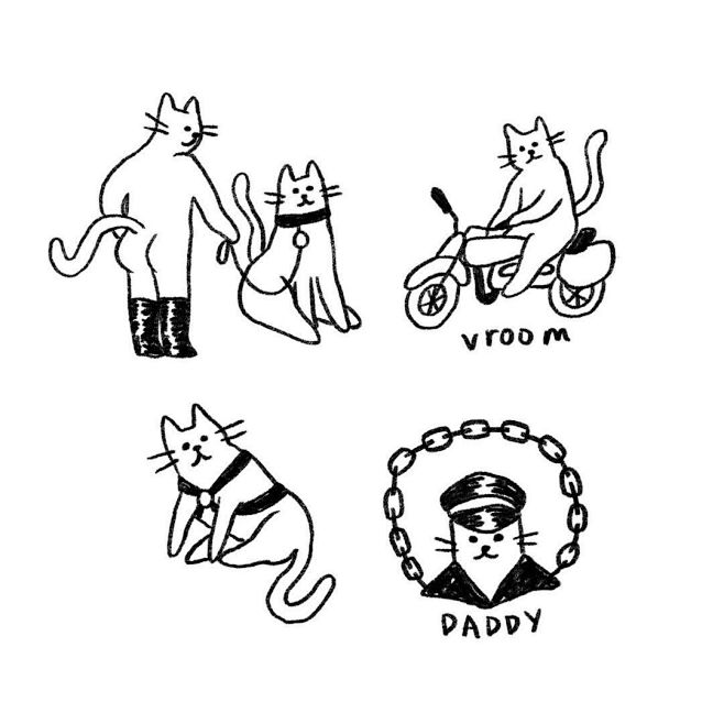 猫咪 手绘 Pin page