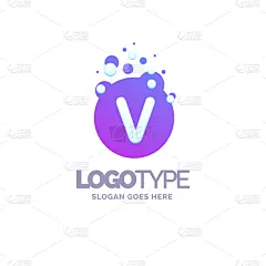 模板,品牌名称,紫色,泡泡,英文字母V,商务,计划书,传单,信函,床单