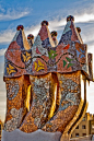 Roof top scupture at The Casa Batlló in Barcelona (Gaudi)